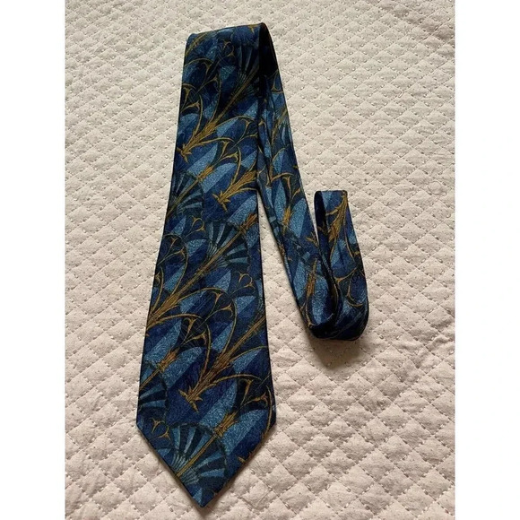 Richel‎ Men's Handmade feather leaf Multicolor Silk Tie Classic Academia - Picture 1 of 5